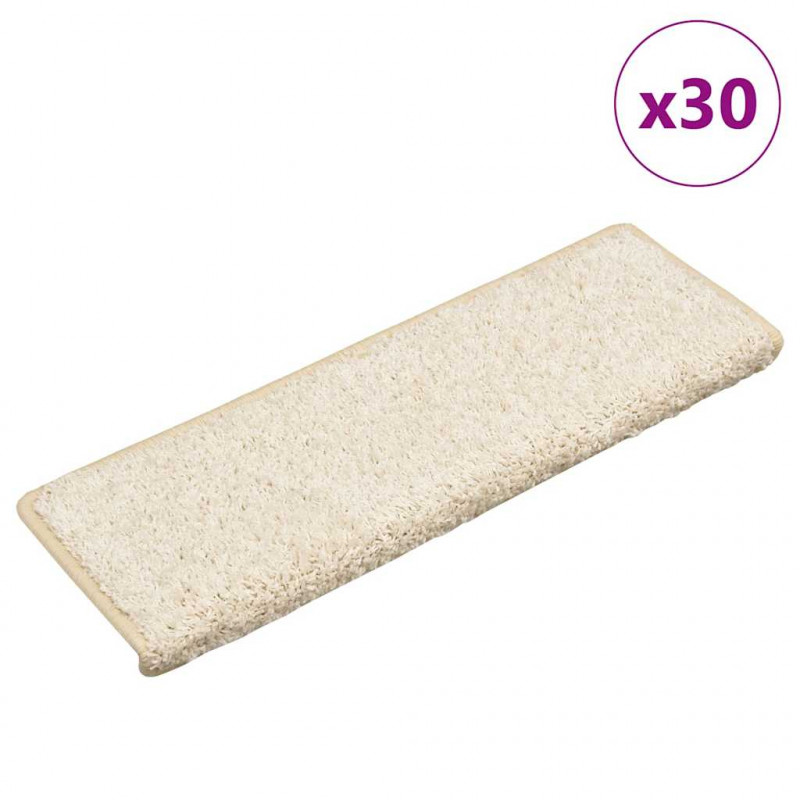 Maty na schody 30 szt. 65x21x4 cm Białe prostokątne krawędzie