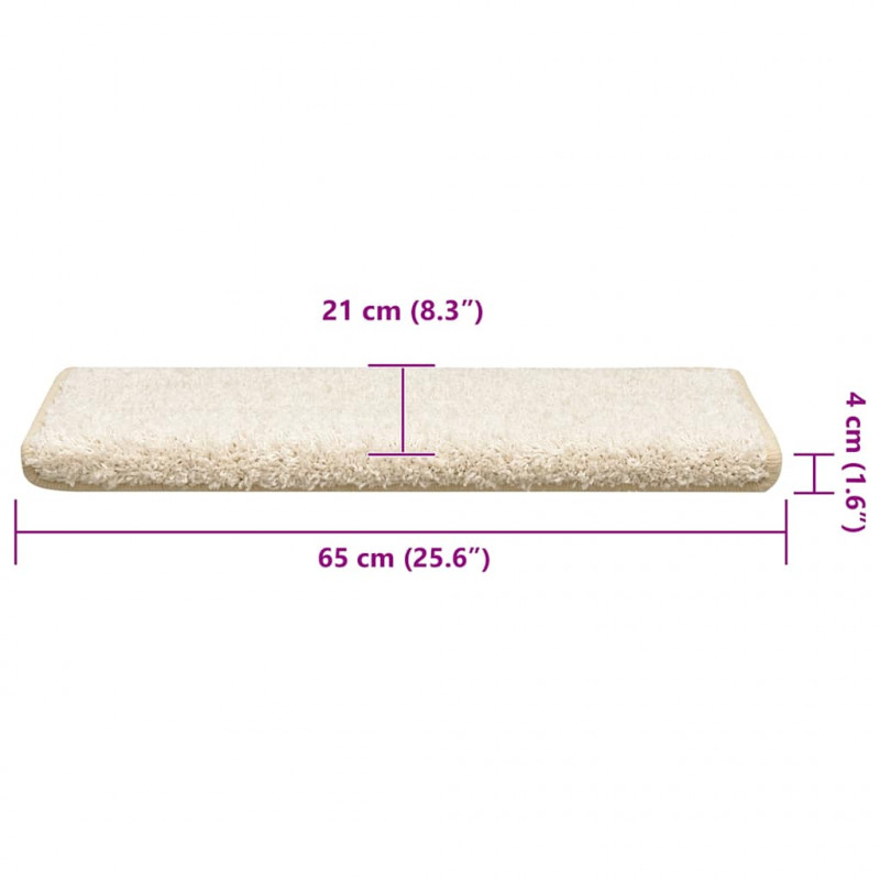Maty na schody 30 szt. 65x21x4 cm Białe prostokątne krawędzie