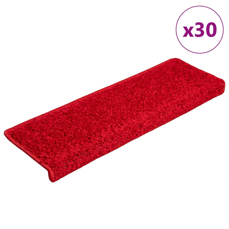 Maty na schody 30 szt. 65x21x4 cm Czerwone prostokątne krawędzie