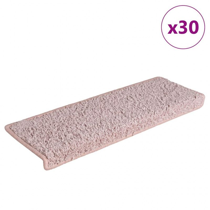 Maty na schody 30 szt. 65x21x4 cm, biało-różowe, prostokątne krawędzie
