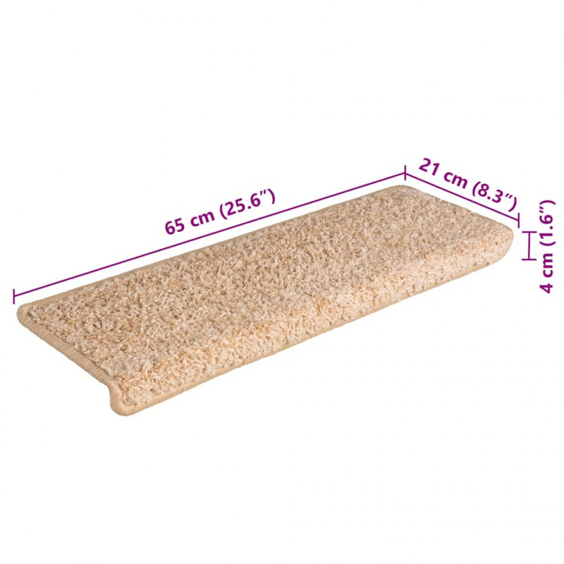 Maty na schody 30 szt. 65x21x4 cm, złota, prostokątna krawędź