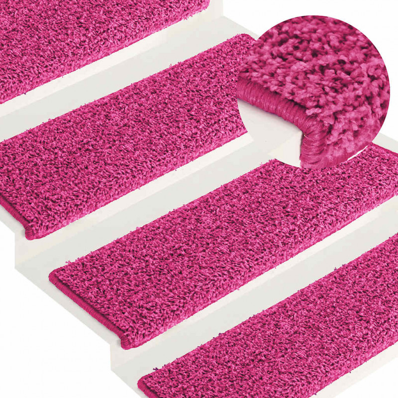 Maty na schody 30 szt. 65x21x4 cm Różowe prostokątne krawędzie