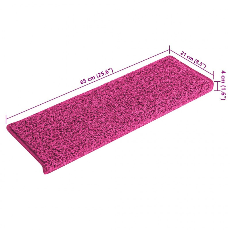 Maty na schody 30 szt. 65x21x4 cm Różowe prostokątne krawędzie