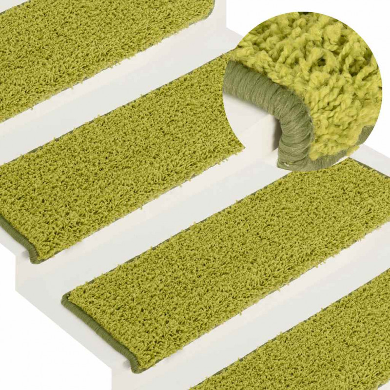 Maty na schody 30 szt. 65x21x4 cm Zielone prostokątne krawędzie