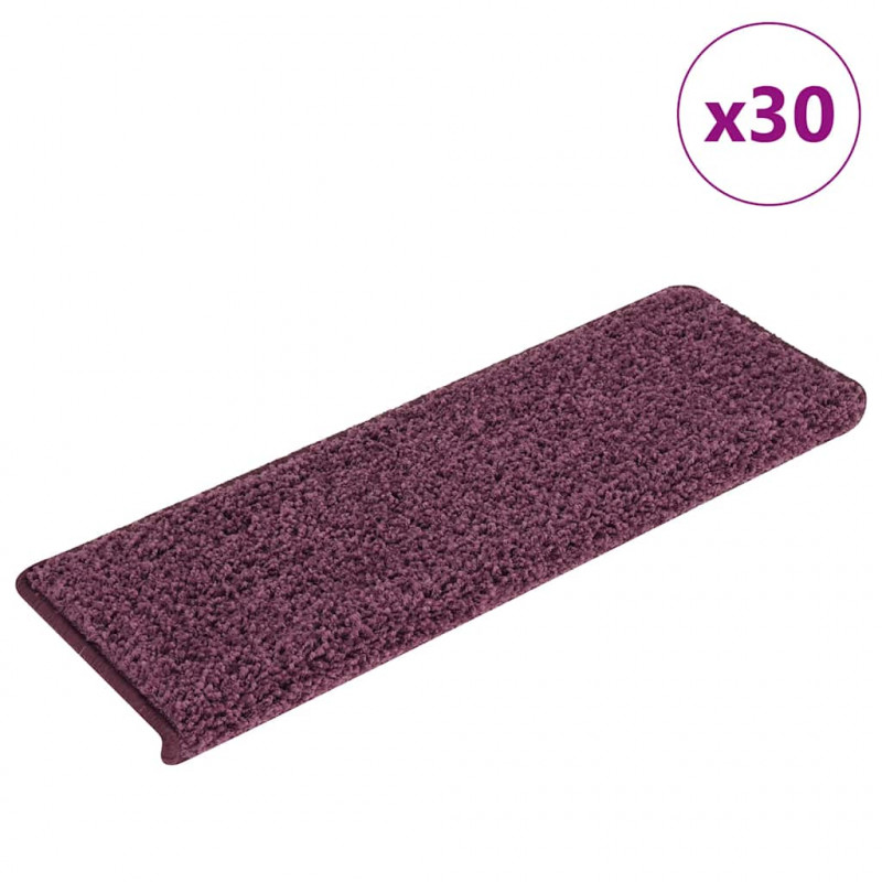 Maty na schody 30 szt. 65x21x4 cm Ciemnofioletowe, prostokątne krawędzie