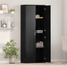 Highboard Czarny Dąb 70 x 33.5 x 180 cm Materiał drewnopochodny