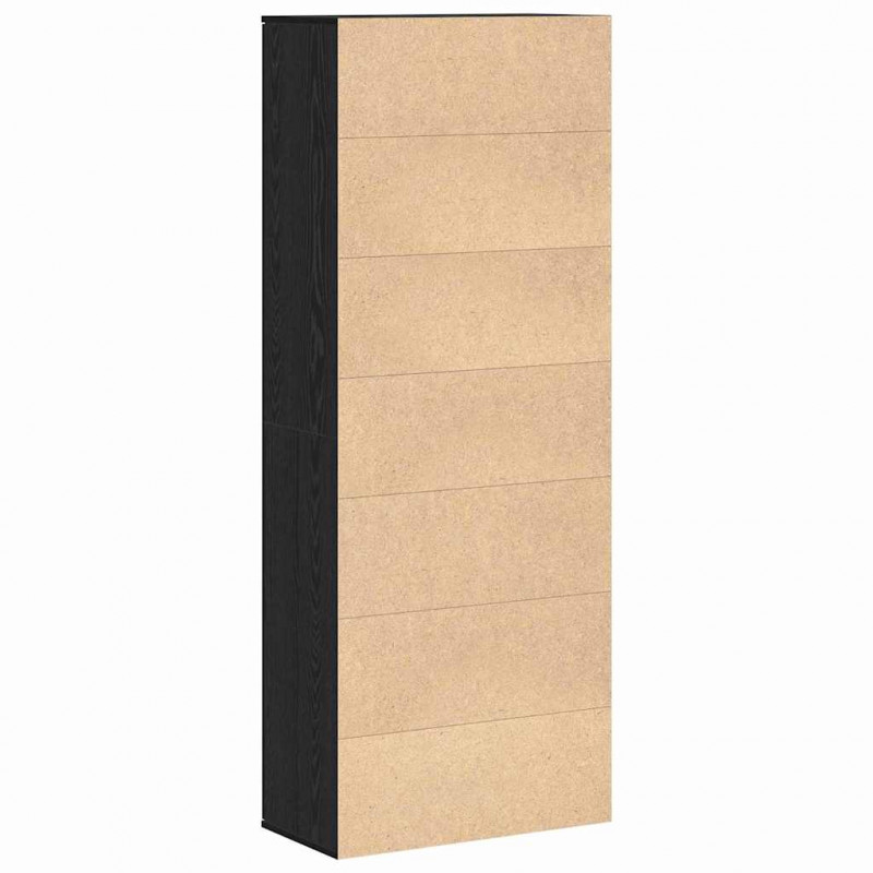 Highboard Czarny Dąb 70 x 33.5 x 180 cm Materiał drewnopochodny