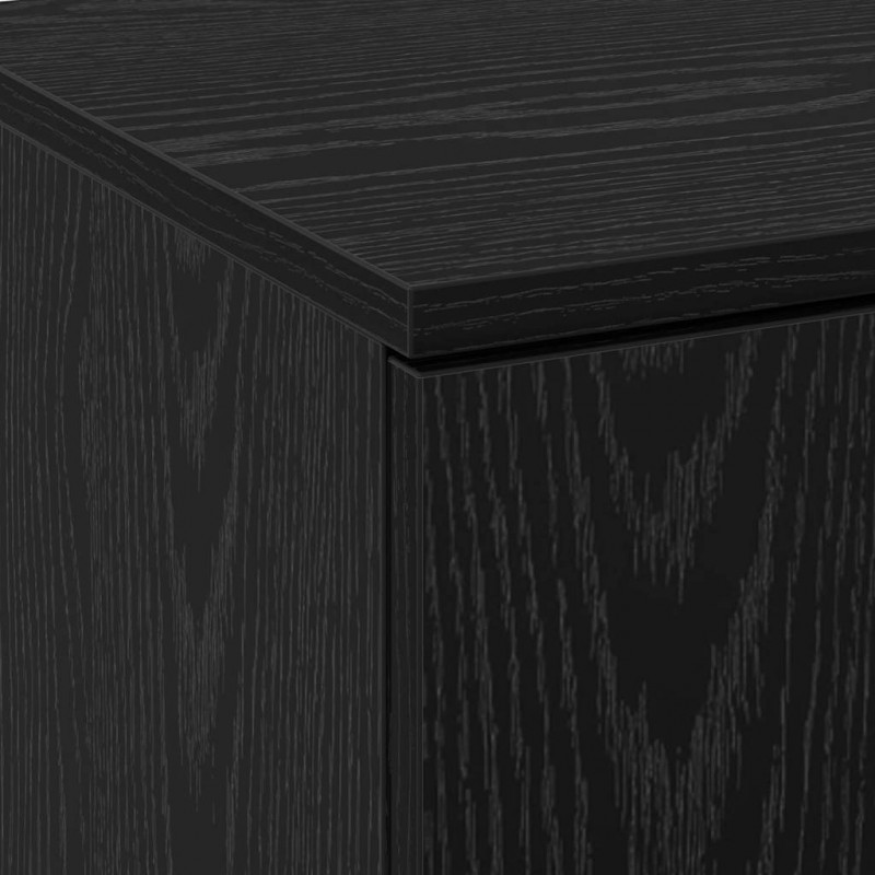 Highboard Czarny Dąb 70 x 33.5 x 180 cm Materiał drewnopochodny