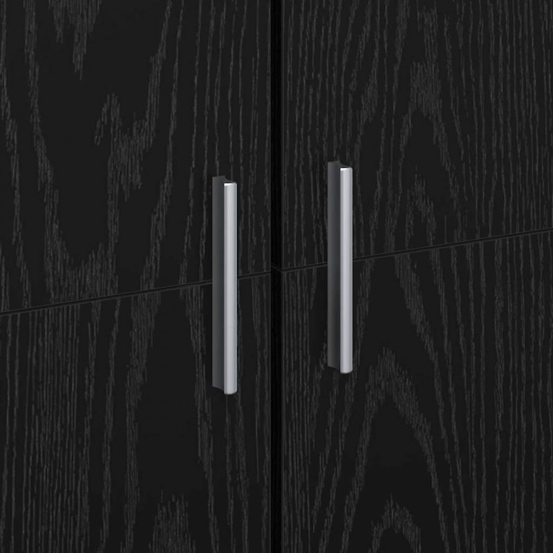 Highboard Czarny Dąb 70 x 33.5 x 180 cm Materiał drewnopochodny