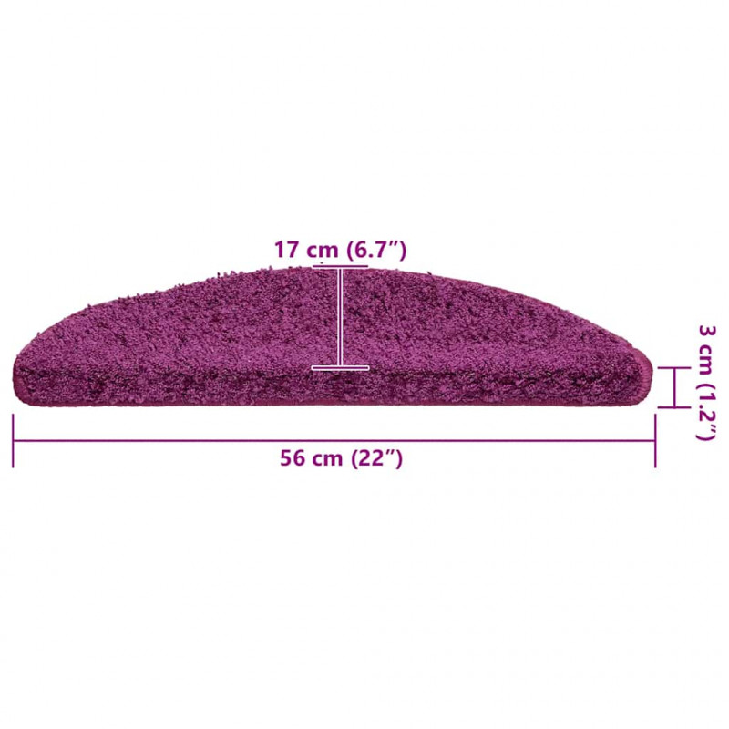 Maty na schody 20 szt. 56x17x3 cm Fioletowe półokrągłe