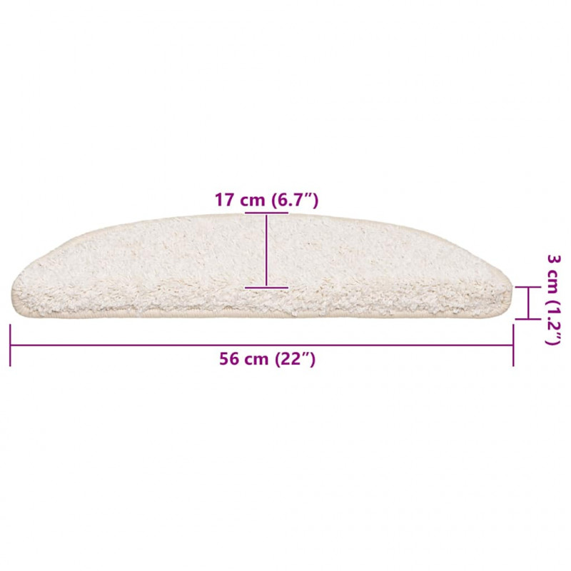 Maty na schody 20 szt. 56x17x3 cm Białe półokrągłe