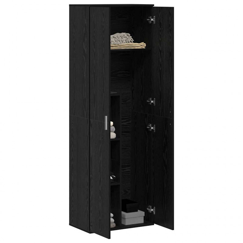 Highboard Czarny dąb 60 x 35 x 180 cm Materiał drewnopochodny