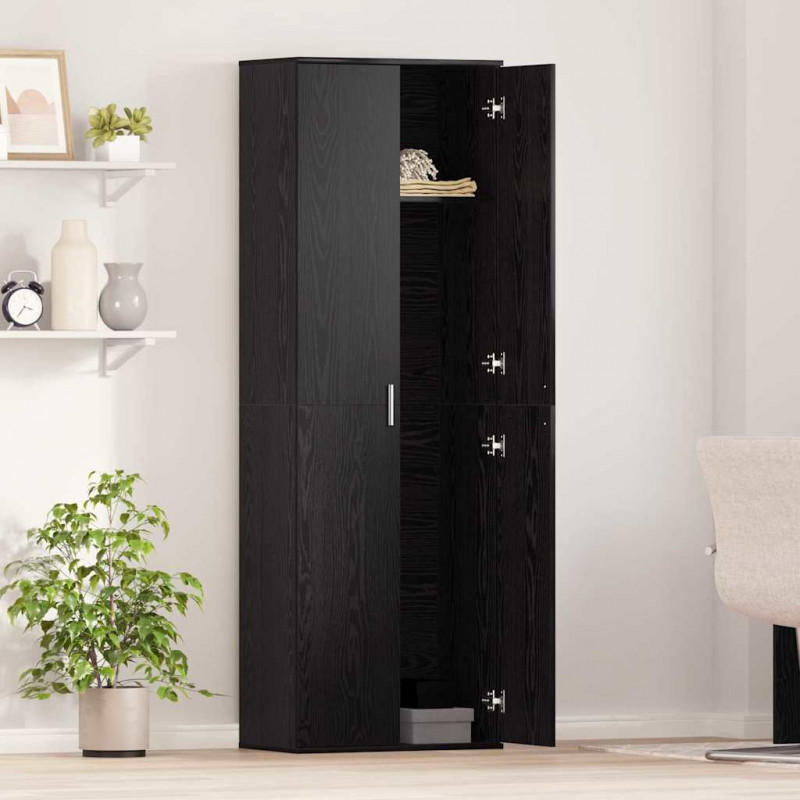 Highboard Czarny dąb 60 x 35 x 180 cm Materiał drewnopochodny