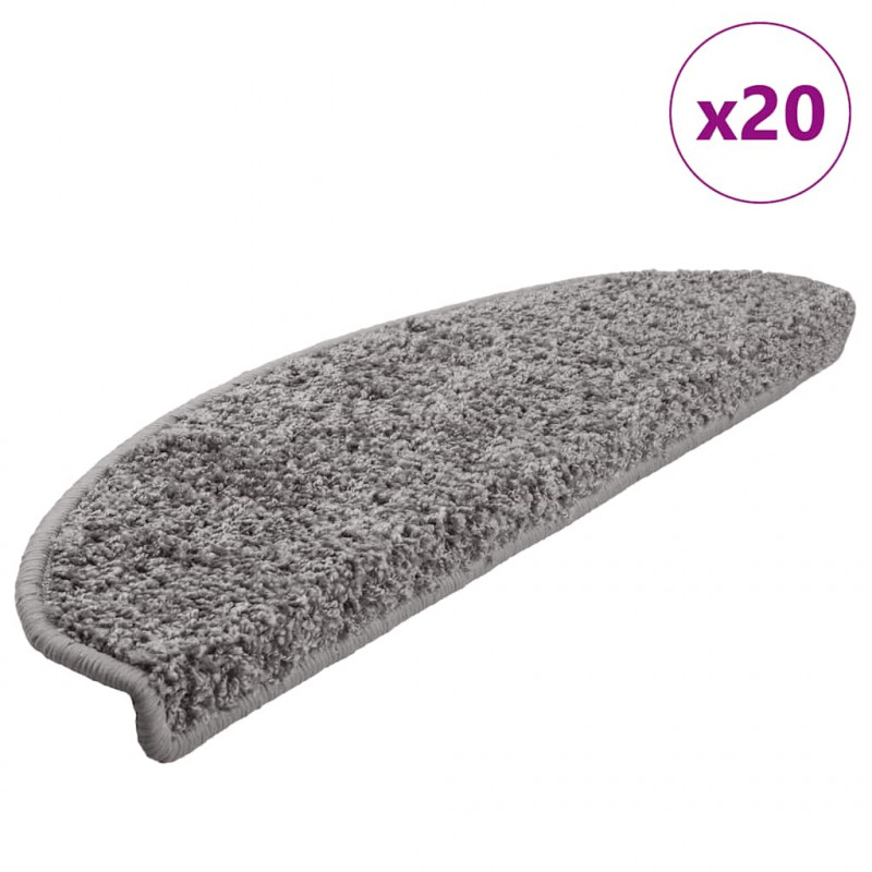 Maty na schody 20 szt. 65x21x4 cm Szare półokrągłe duże