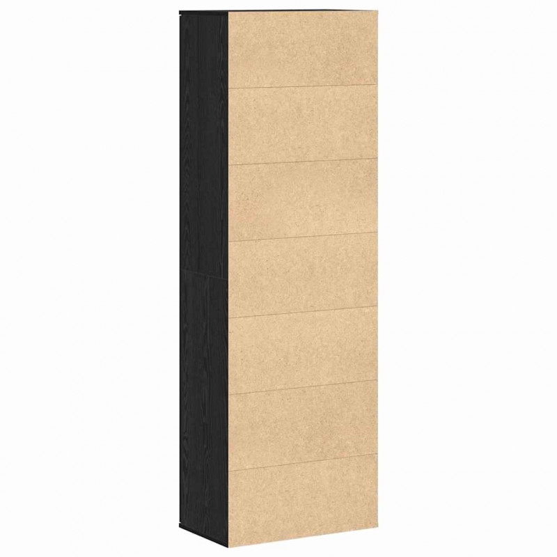 Highboard Czarny dąb 60 x 35 x 180 cm Materiał drewnopochodny