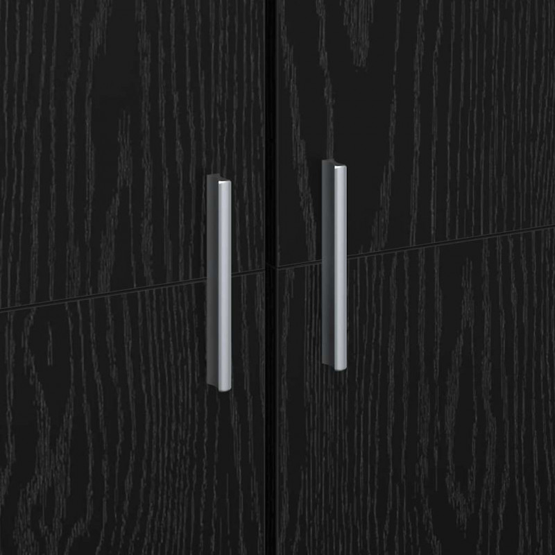 Highboard Czarny dąb 60 x 35 x 180 cm Materiał drewnopochodny
