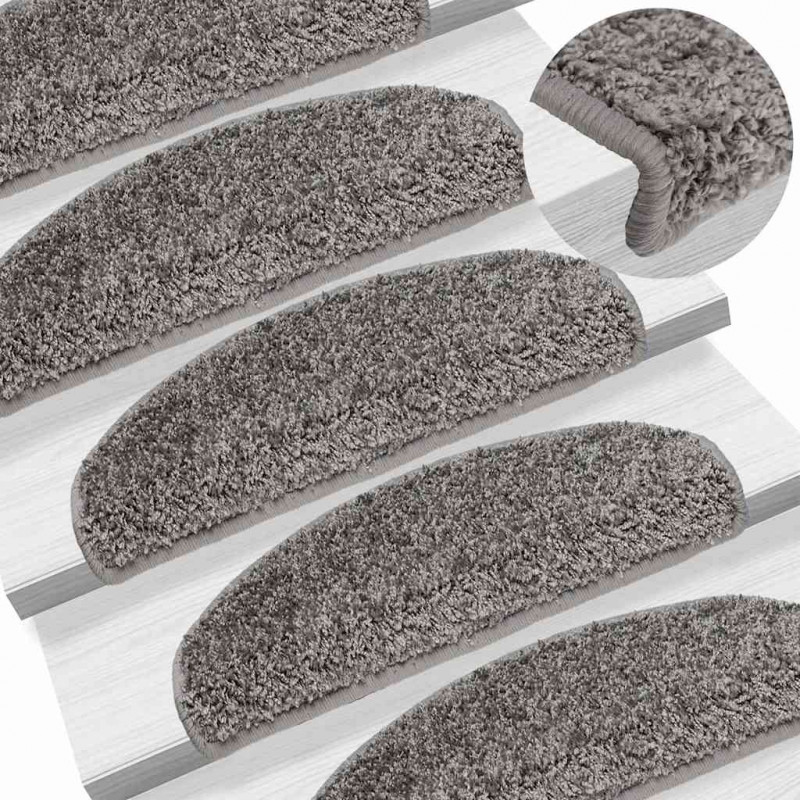 Maty na schody 20 szt. 65x21x4 cm Szare półokrągłe duże
