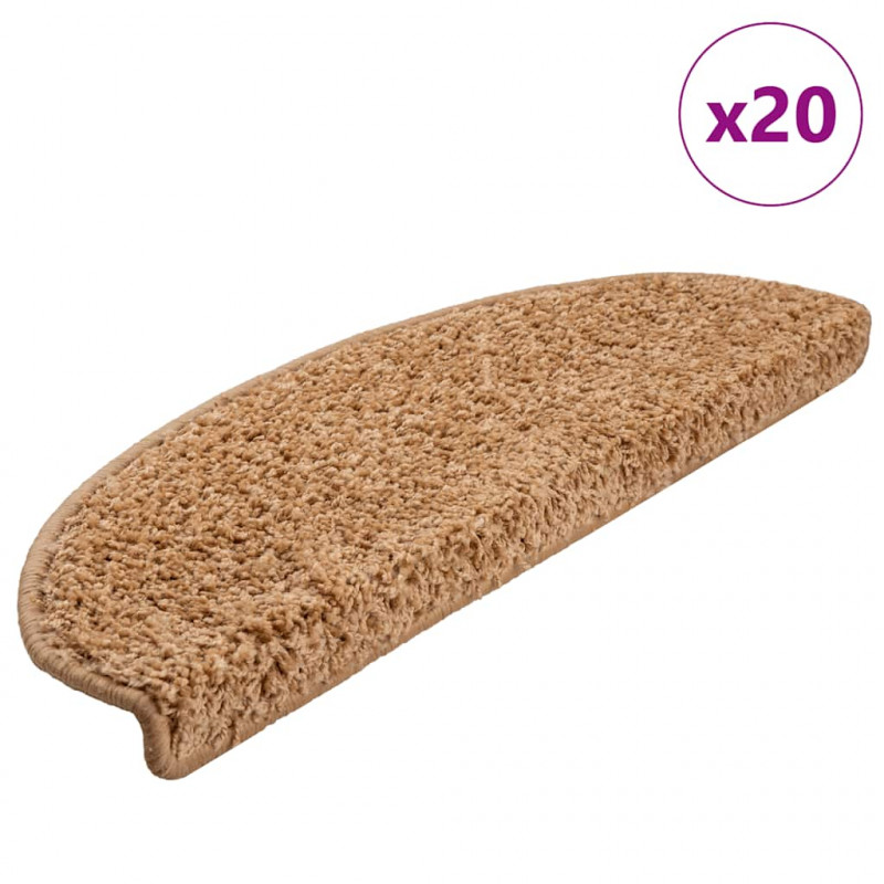 Maty na schody 20 szt. 65x21x4 cm Beżowe półokrągłe duże