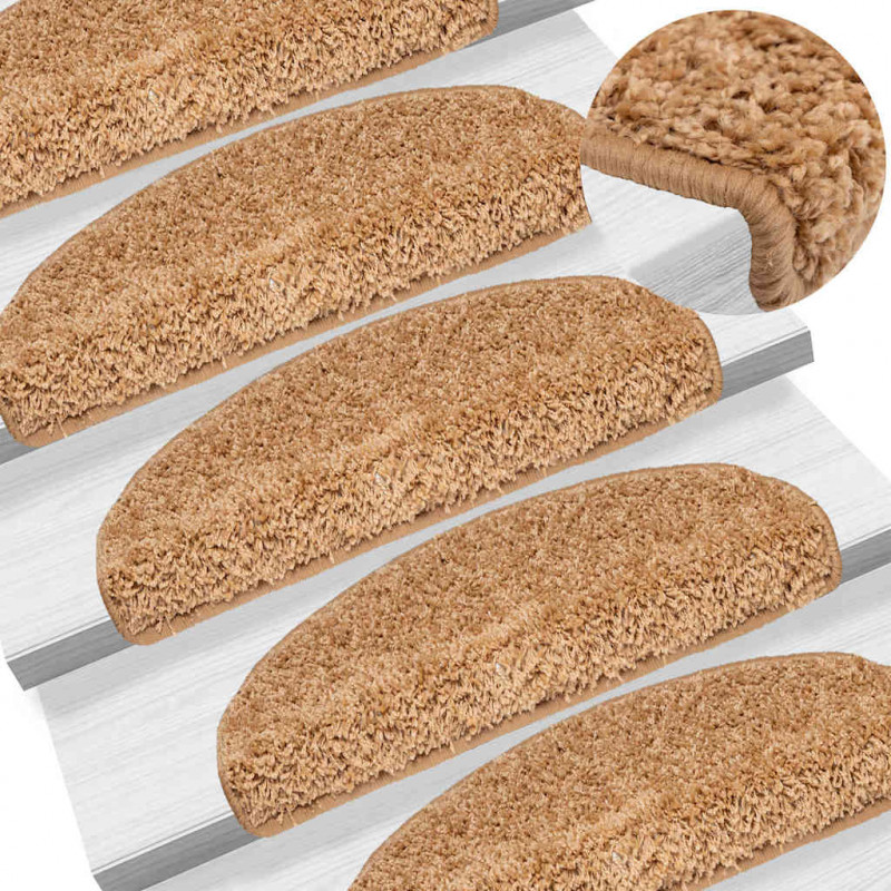 Maty na schody 20 szt. 65x21x4 cm Beżowe półokrągłe duże