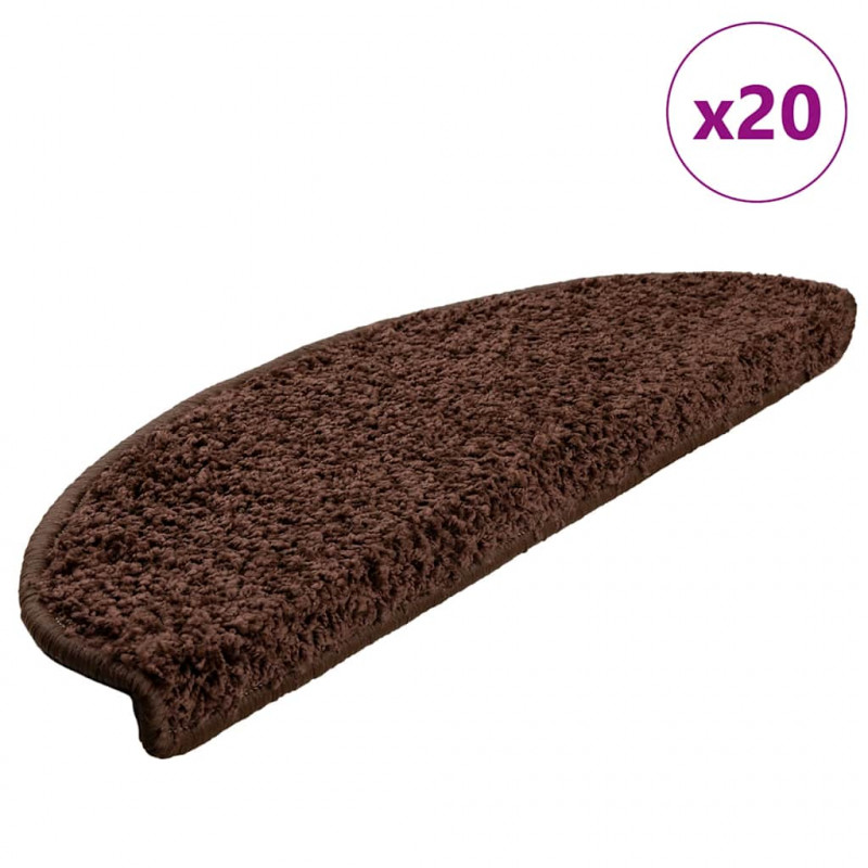 Maty na schody 20 szt. 65x21x4 cm Brązowe półokrągłe duże