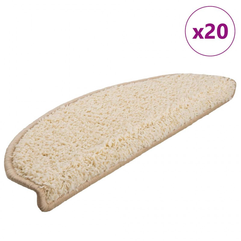 Maty na schody 20 szt. 65x21x4 cm Kremowe półokrągłe duże