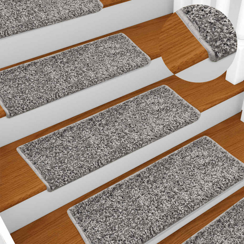 Maty na schody 20 szt. 65x21x4 cm Szare, prostokątne krawędzie