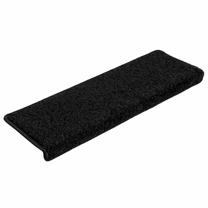 Maty na schody 20 szt. 65x21x4 cm, czarne, prostokątne krawędzie