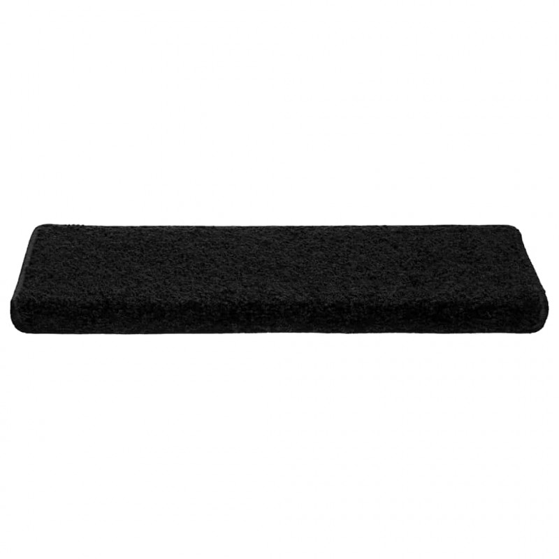 Maty na schody 20 szt. 65x21x4 cm, czarne, prostokątne krawędzie