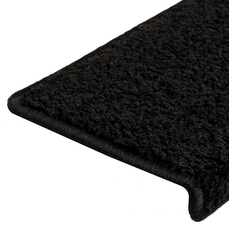 Maty na schody 20 szt. 65x21x4 cm, czarne, prostokątne krawędzie