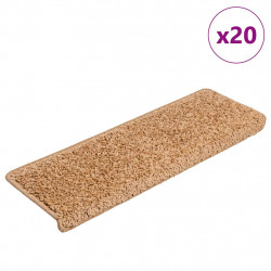 Maty na schody 20 szt. 65x21x4 cm Beżowe, prostokątne krawędzie