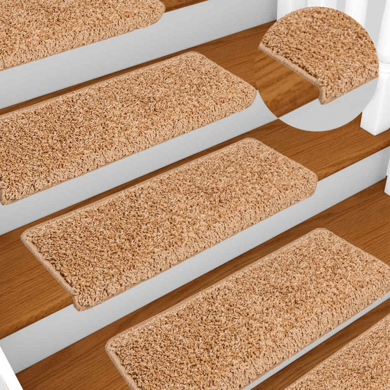 Maty na schody 20 szt. 65x21x4 cm Beżowe, prostokątne krawędzie