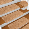 Maty na schody 20 szt. 65x21x4 cm Beżowe, prostokątne krawędzie