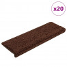 Maty na schody 20 szt. 65x21x4 cm Brązowe prostokątne krawędzie
