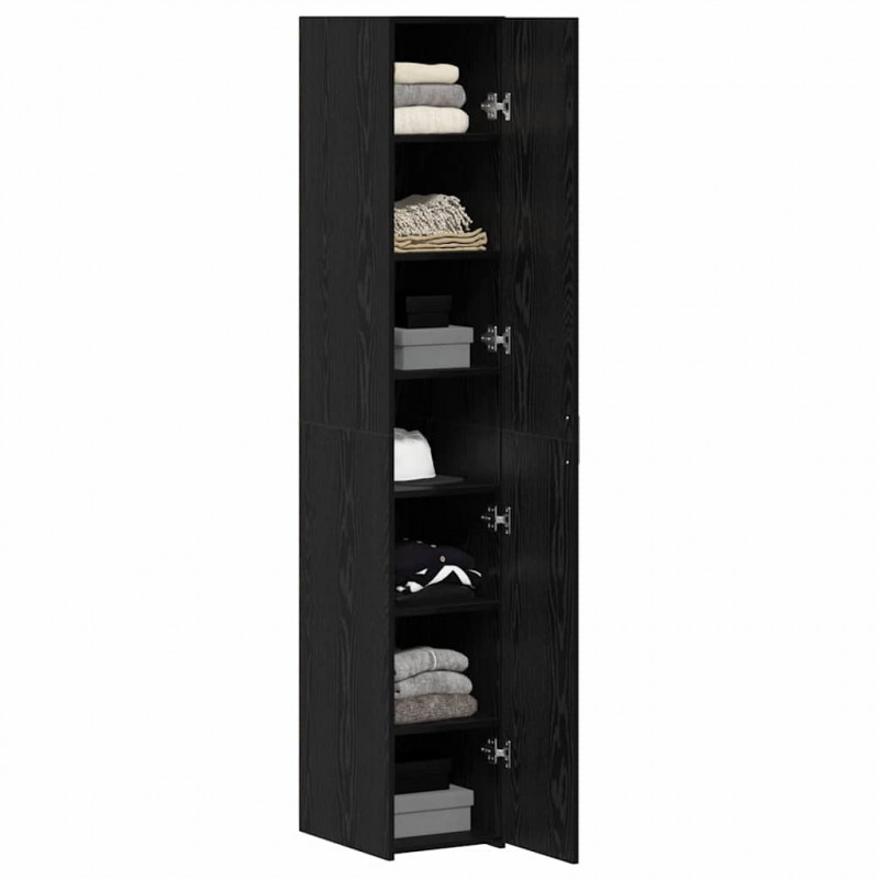 Highboard 2 pcs Czarny Dąb 30 x 42,5 x 185 cm