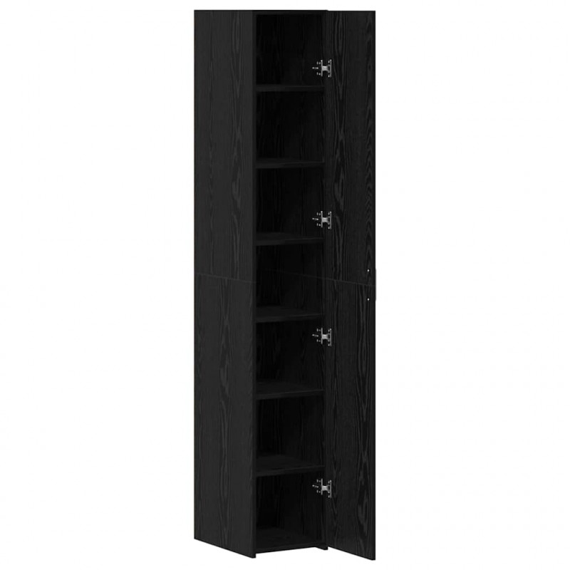 Highboard 2 pcs Czarny Dąb 30 x 42,5 x 185 cm