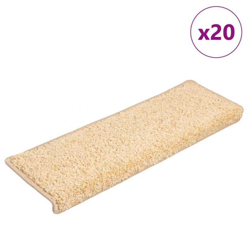 Maty na schody 20 szt. 65x21x4 cm kremowe, prostokątne krawędzie