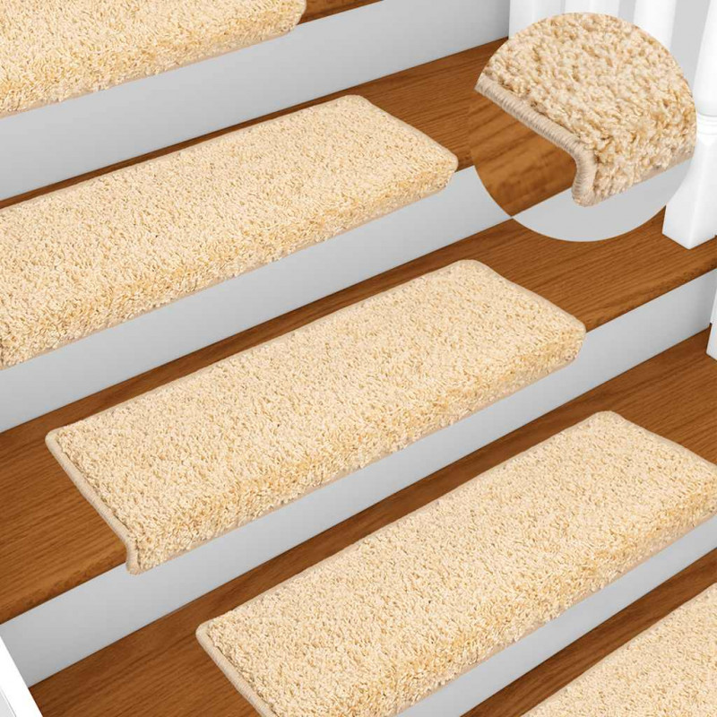 Maty na schody 20 szt. 65x21x4 cm kremowe, prostokątne krawędzie