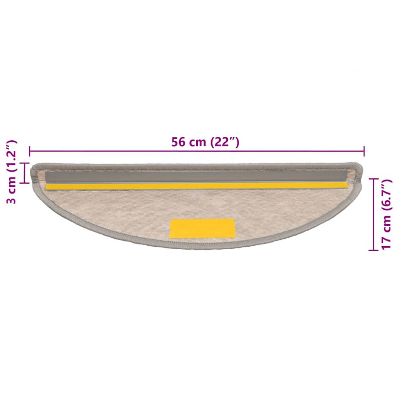 Maty na schody samoprzylepne sizal-look 30 szt. 56x17x3 cm