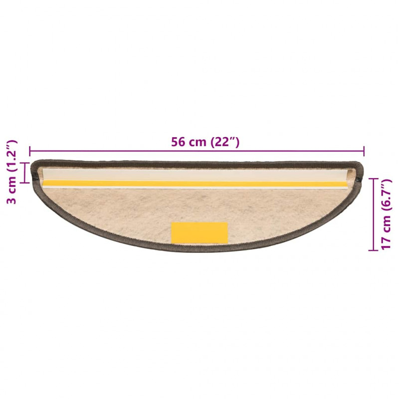 Maty na schody samoprzylepne sizal-look 30 szt. 56x17x3 cm