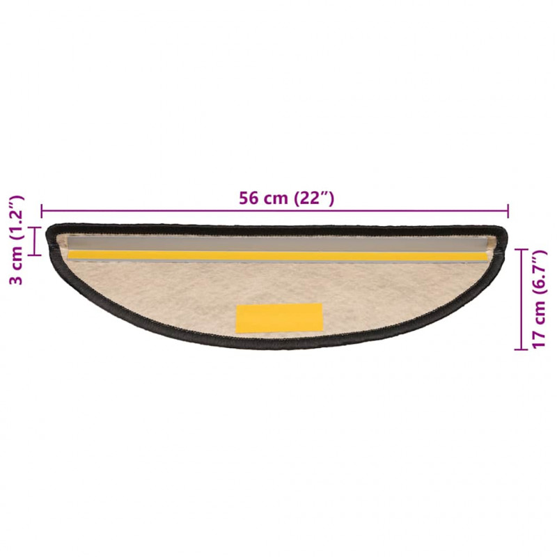Maty na schody samoprzylepne sizal-look 30 szt. 56x17x3 cm