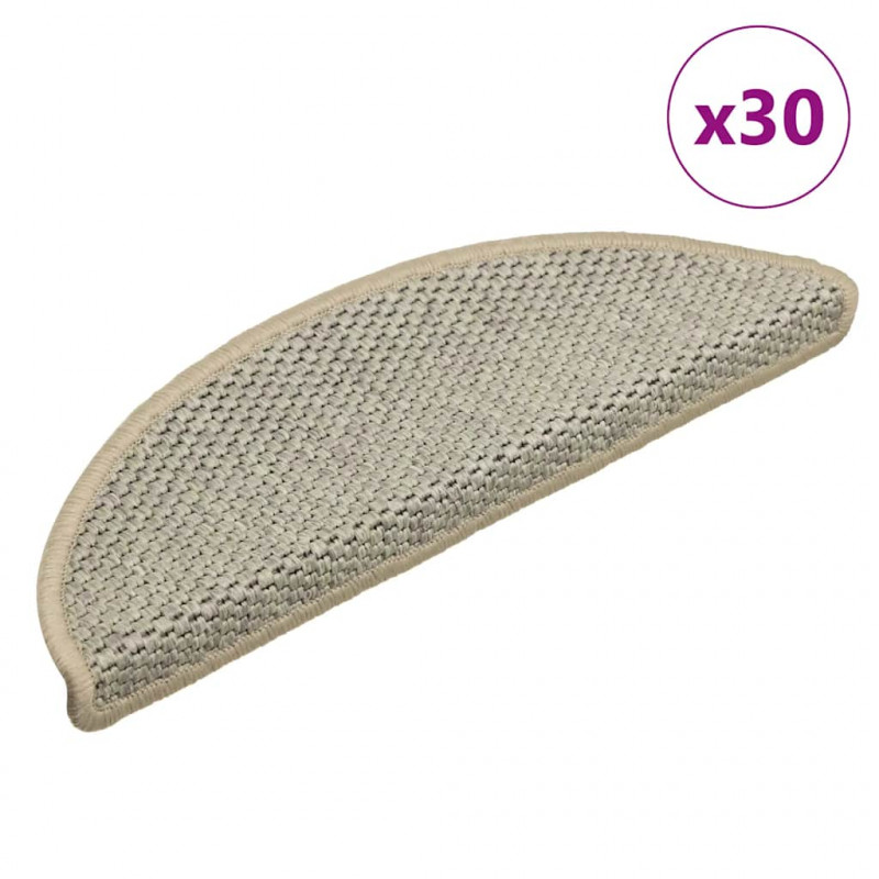 Maty na schody samoprzylepne sizal-look 30 szt. 56x17x3 cm
