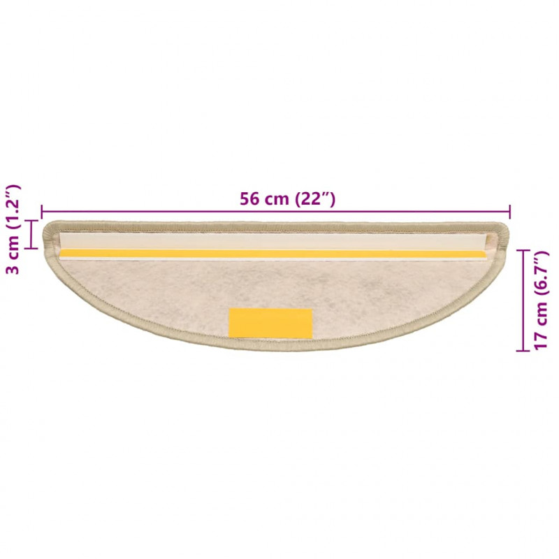 Maty na schody samoprzylepne sizal-look 30 szt. 56x17x3 cm