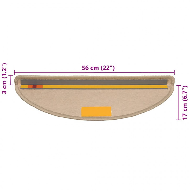 Maty na schody samoprzylepne Sisal-Look 30 szt. 56x17x3 cm
