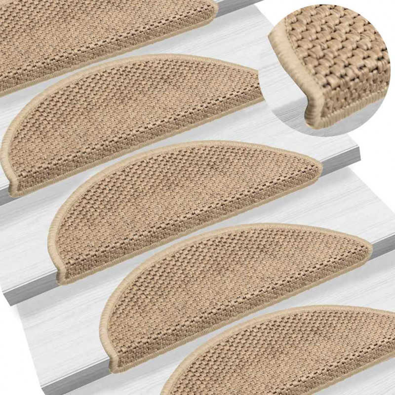 Maty na schody samoprzylepne sizal-look 30 szt. 56x17x3 cm