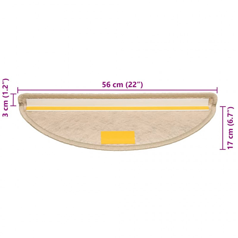 Maty na schody samoprzylepne sizal-look 30 szt. 56x17x3 cm