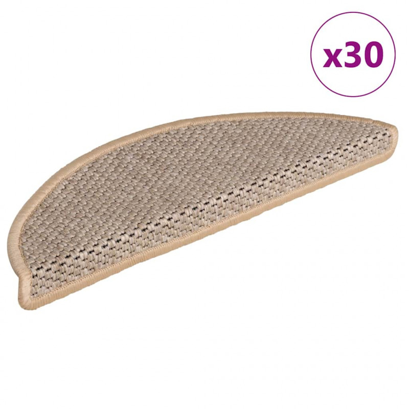 Maty na schody samoprzylepne sizal-look 30 szt. 56x17x3 cm
