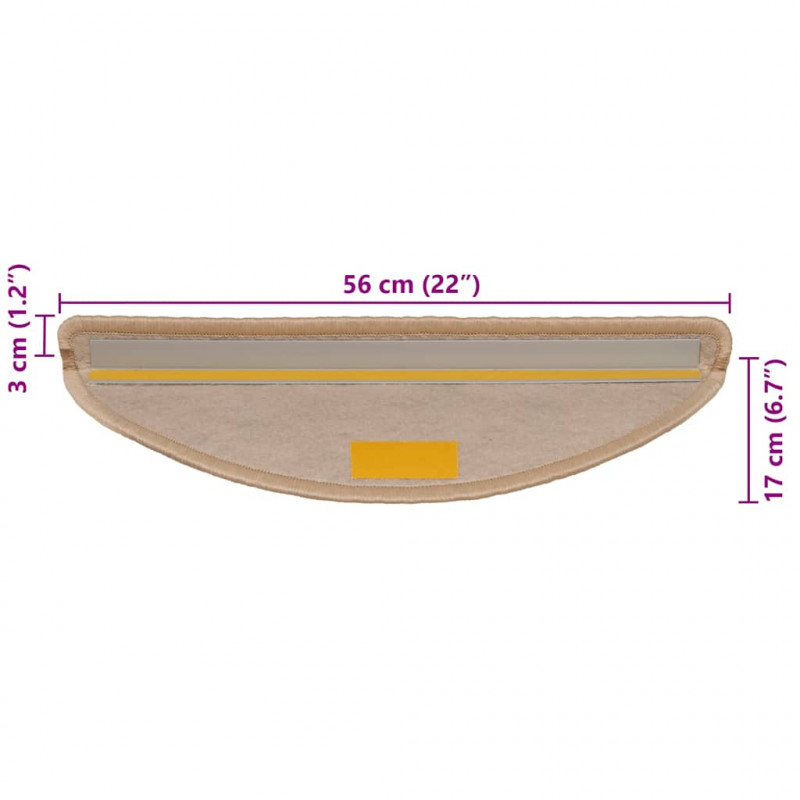 Maty na schody samoprzylepne sizal-look 30 szt. 56x17x3 cm