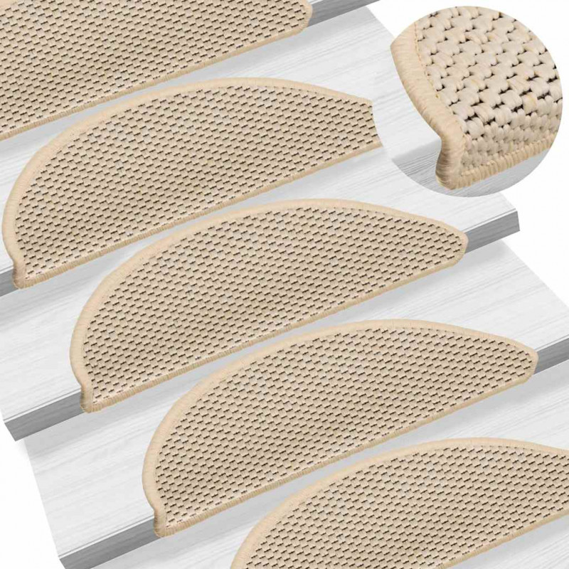 Maty na schody samoprzylepne sizal-look 30 szt. 56x17x3 cm