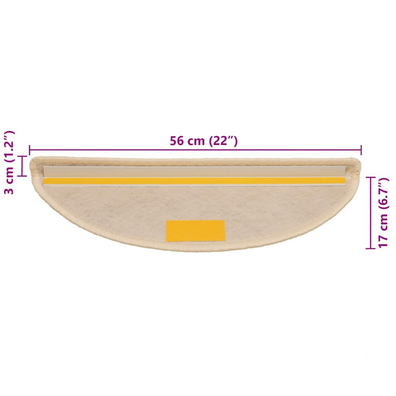 Maty na schody samoprzylepne sizal-look 30 szt. 56x17x3 cm