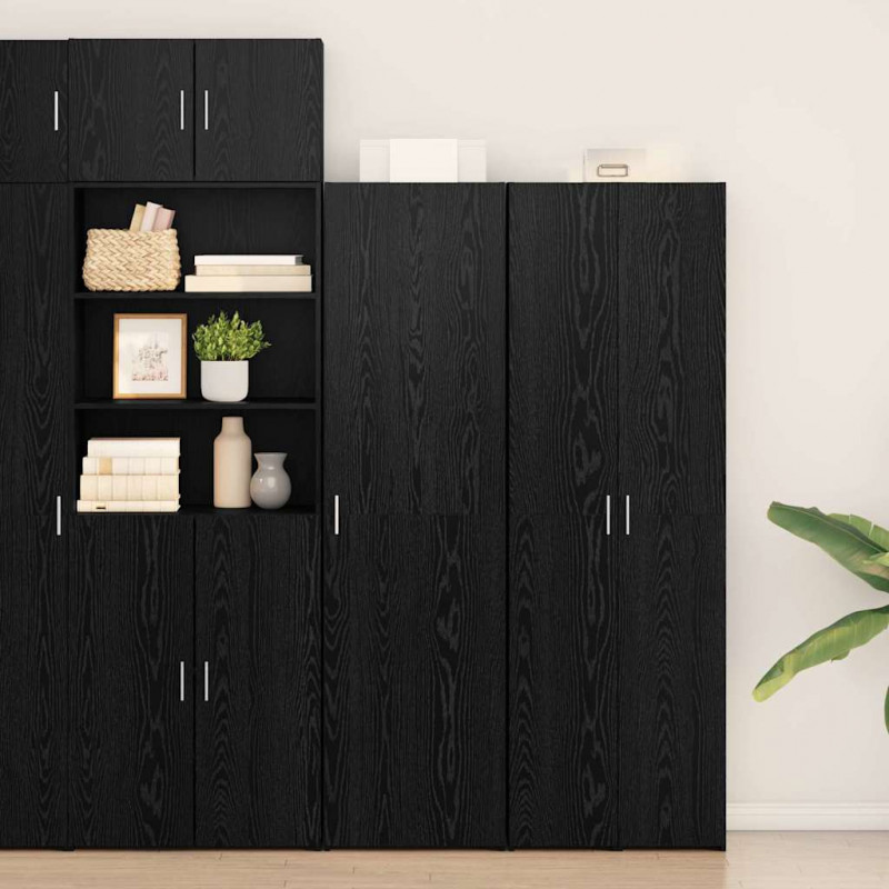 Highboard 2 pcs Czarny Dąb 50 x 42,5 x 185 cm